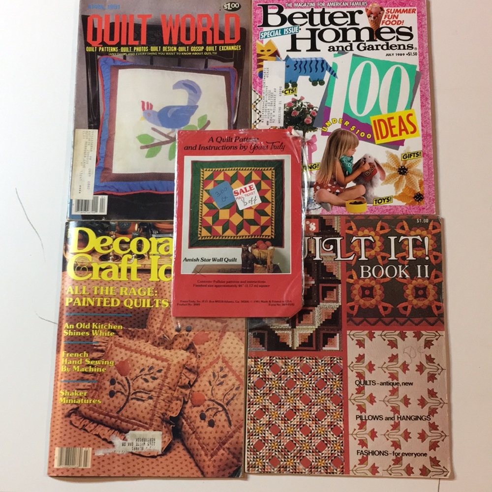 4 1980s quilting and craft magazines plus